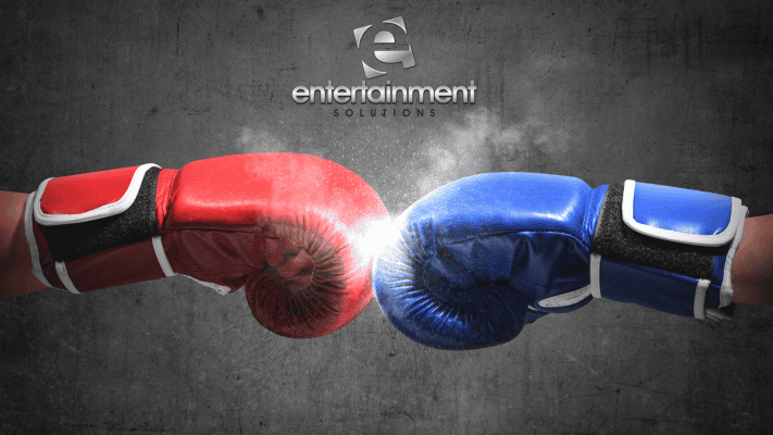Custom branded arcade boxing games at corporate event with Boxing Machine Hire