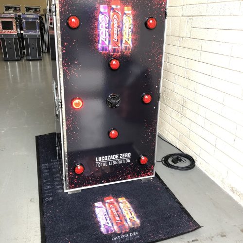 Strike A Light Game Hire Dublin - Entertainment Solutions - 00007 | Entertainment Solutions Detail of the Lucozade Zero Strike A Light branding and timer